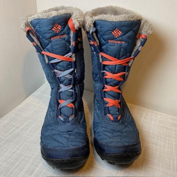 Columbia Kids 2 Minx Mid II Waterproof Omni Snow Boot Dark Mountain Melonade - Picture 6 of 9